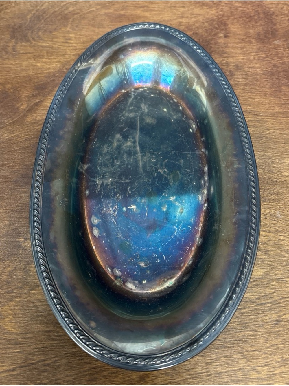 Vintage Silver Plated Oval Serving Tray